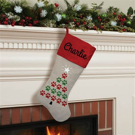 Christmas Stocking With Paw Prints