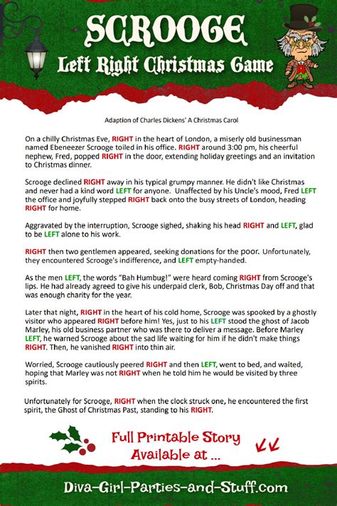Christmas Story Left Right Game Free Printable