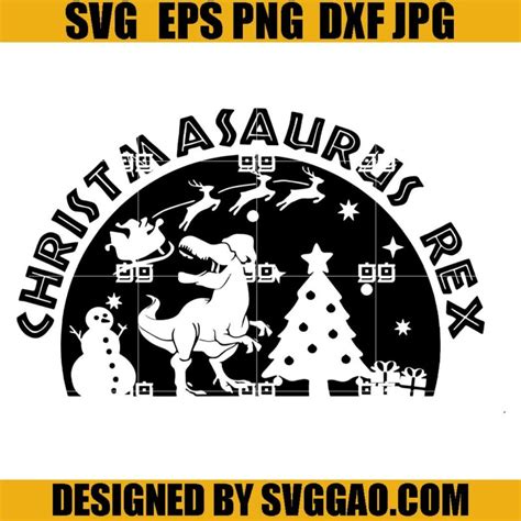 Download Christmas T Rex SVG File - SVG Design Commercial Use DXF Files