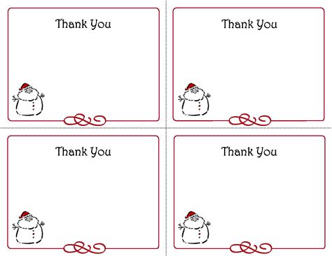 Christmas Thank You Card Templates Free