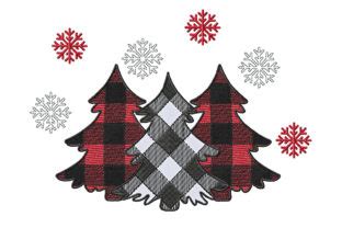 Christmas Tree Checkered Embroidery