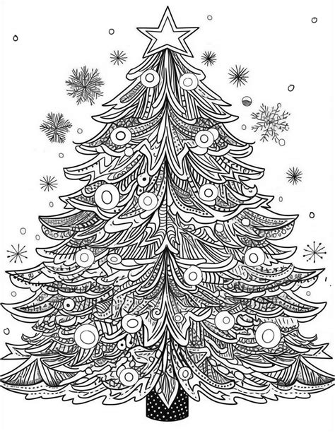 Christmas Tree Christmas Coloring Pages For Adults