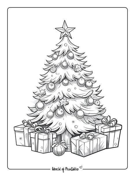 Christmas Tree Coloring Pages Detailed