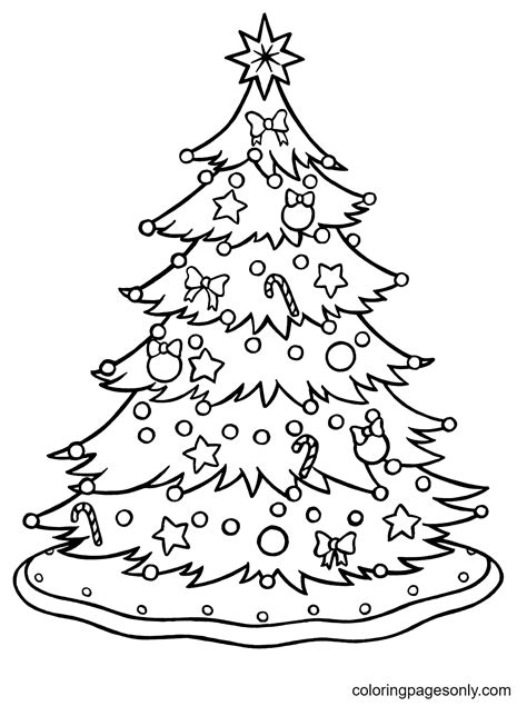 Christmas Tree Drawing For Coloring