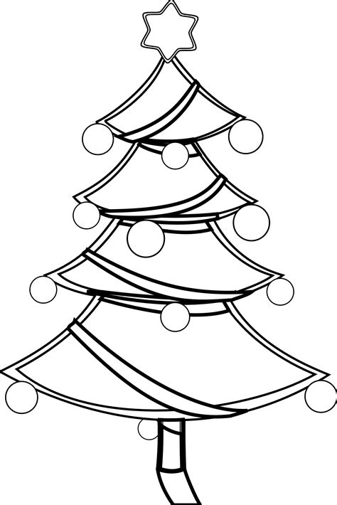 Christmas Tree Line Drawing Free