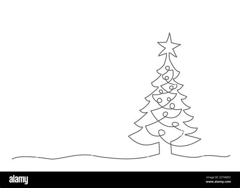 Christmas Tree One Line Drawing
