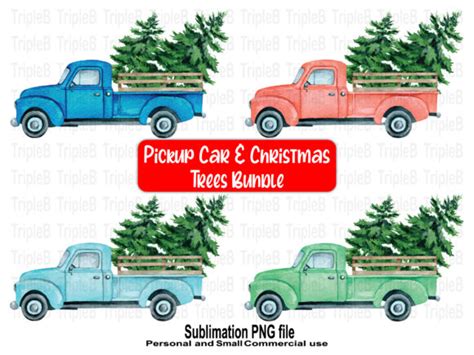Download Christmas Tree Pickup Car Bundle Designs Easy Edite