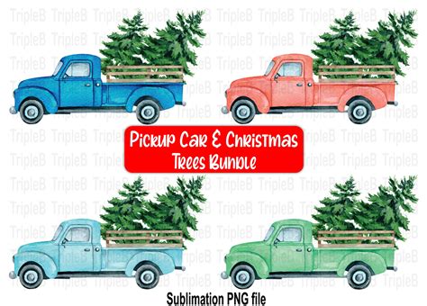 Download Christmas Tree Pickup Car Bundle Designs Files