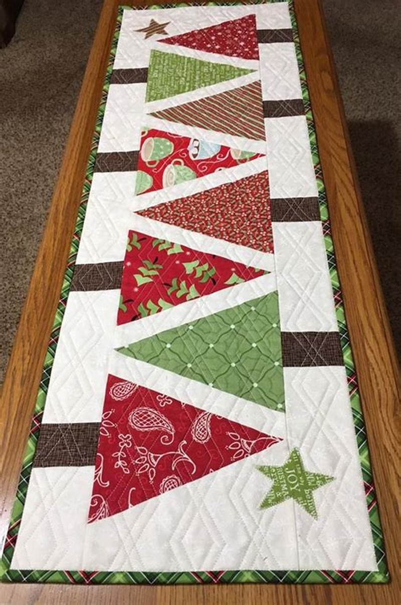 Christmas Tree Quilted Table Runner Pattern