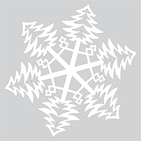 Christmas Tree Snowflake Template