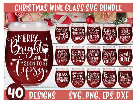Download Christmas Wine Bundle 40 Designs DXF Files