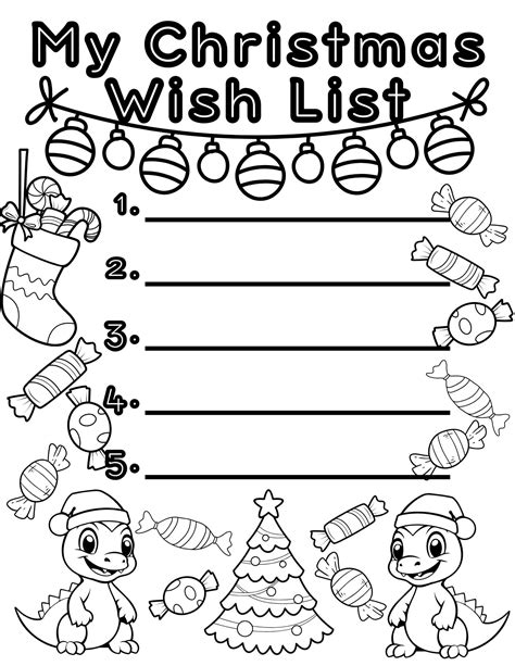 Christmas Wish List Coloring Sheet Coloring Pages