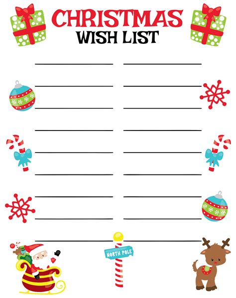 Christmas Wishlist Printable