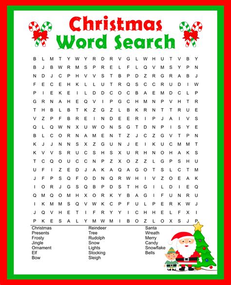 Christmas Word Search Printable Free Pdf