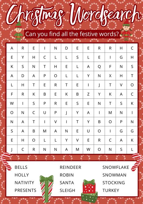 Christmas Word Search Puzzles Printable