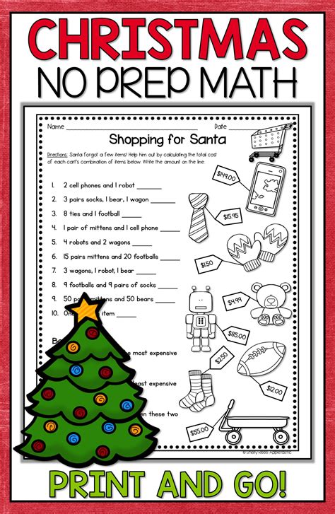 Christmas Worksheets For 5th Grade