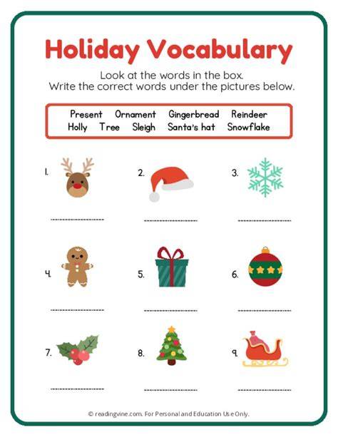 Christmas Worksheets For 5Th Graders