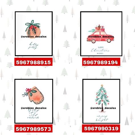 Christmas decals, Bloxburg decal codes, Roblox image ids