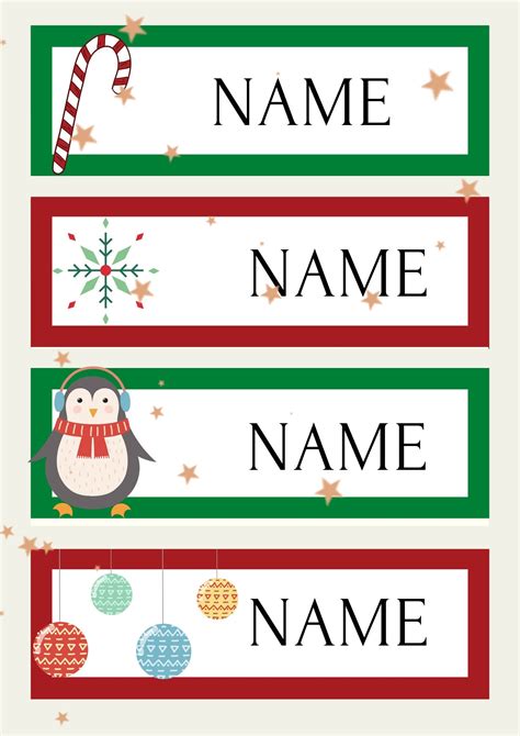 Christmas Printable Name Tag