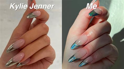 Get Trendy With Chrome French Tip Nails Kylie In 2023