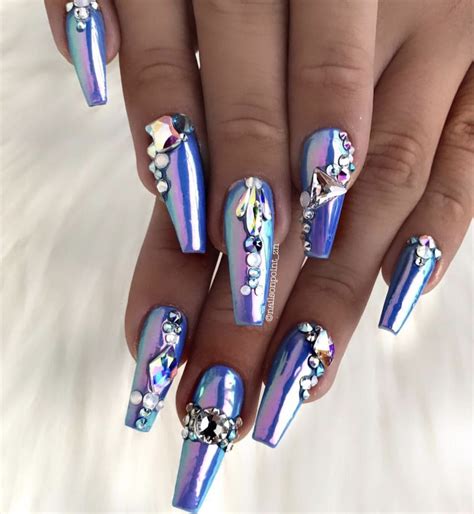 Chrome Nails With Rhinestones: A Trending Nail Art In 2023