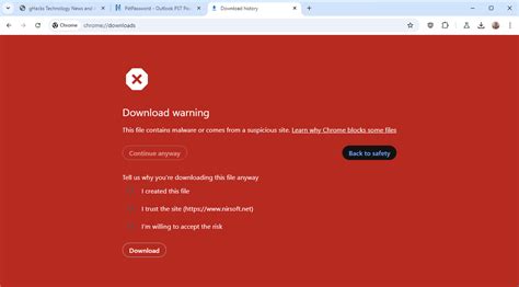 Chrome Warning