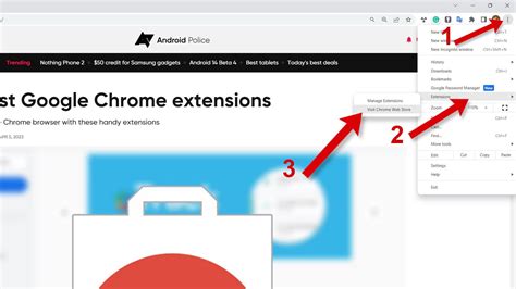 Chrome Web Store extension settings page