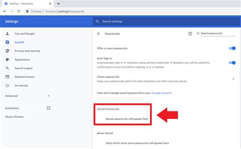 Chrome password manage