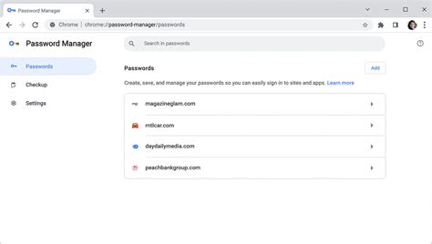 Chrome password manager