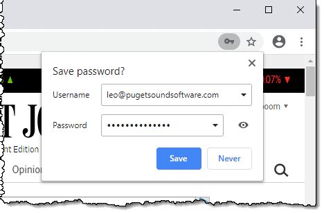 Chrome password save