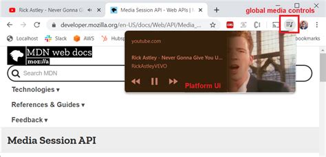 Chrome supports Media Session API