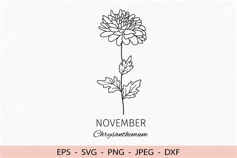 82+ Chrysanthemum SVG, Chrysanthemum SVG Designs – Masterbundles. Chrysanthemum Birth Flower SVG Cricut Graphic By Greatsvg By Elena