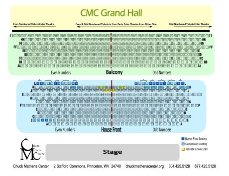 Chuck Mathena Center Seating Chart
