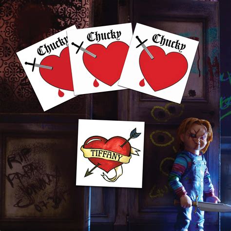 Chucky Heart Temporary Tattoo