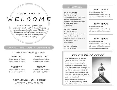 Church Bulletin Template Free