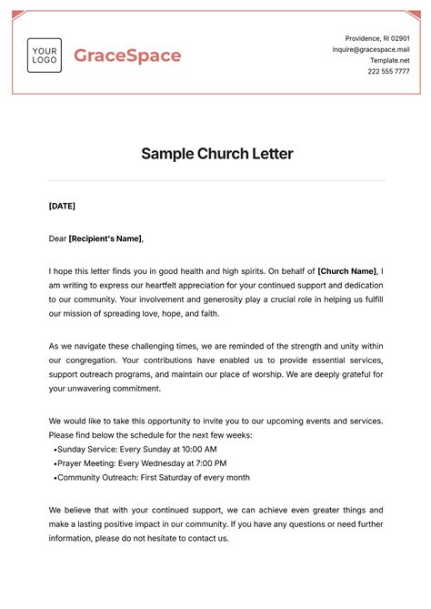 Church Letter Template