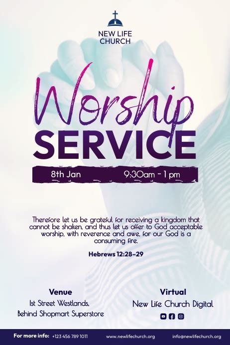 Church Service Poster Template