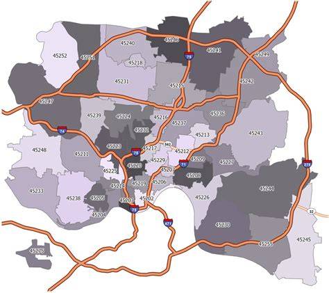 Map Of Cincinnati Zip Codes Zip Code MAP Zip code map, Cincinnati