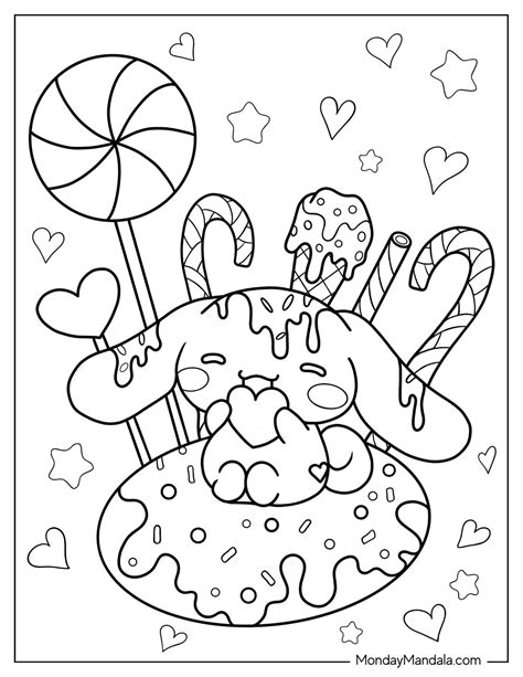Cinnamon Roll Coloring Pages Printable