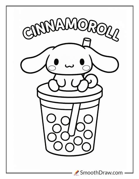 Cinnamoroll Boba Coloring Pages