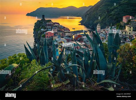 Cinque Terre cliffs sunset