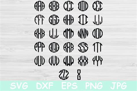 Download Circle Block Monogram Font Svg Cricut. Commercial Use DXF Files