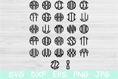 Download Circle Block Monogram Font Svg Cricut. Files