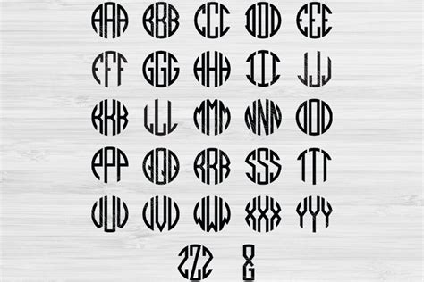 Download Circle Block Monogram Font Svg Cricut. Printable
