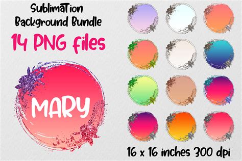 Download Circle Gradient Backgrounds Bundle Files For Crafts