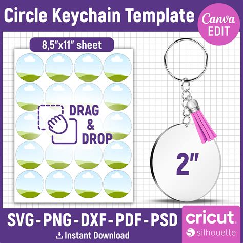 Download Circle Keychain Sublimation Commercial Use DXF Files