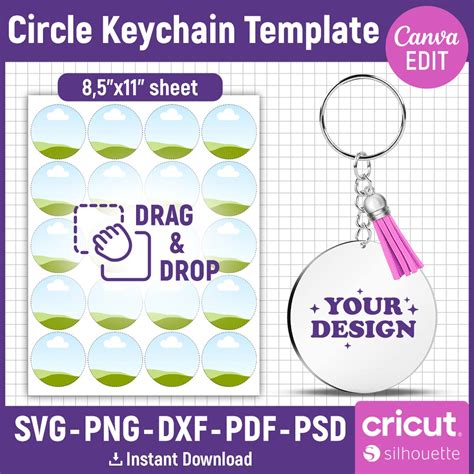 Download Circle Keychain Sublimation Creativefabrica DXF Files