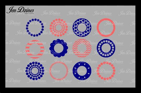 Download Circle Monogram Frame Clip Art Bundle DXF Files