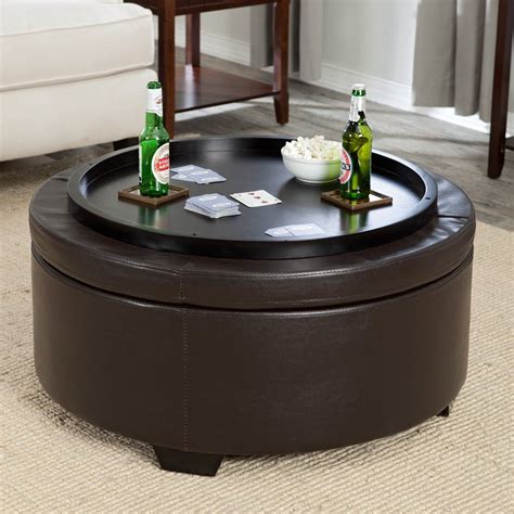 Upholstered Ottoman Coffee Table Round 38 W Ottoman Coffee Table Round Tufted Velour