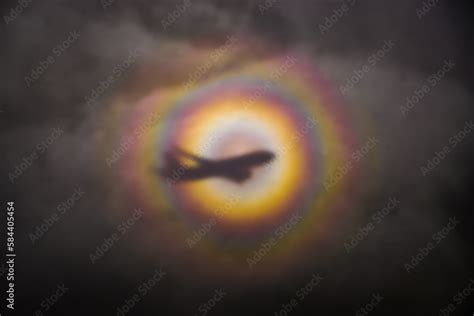 Incredible Aerial Sight: Captivating Circular Rainbow Spotted from Above!